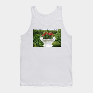 White Marble Floral Planter Tank Top